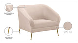 Hermosa Velvet Chair - Luxurious Mid-Century Design with Elegant Gold Legs and Curved Back for Style