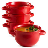 Kook Ceramic French Soup Crocks with Lids, Set of 4