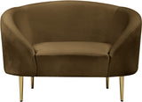 Ritz Elegant Velvet Chair with Gold Legs - Chic Curved Design for Contemporary Home Decor Style