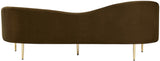 Ritz Elegant Velvet Sofa with Gold Metal Legs - Contemporary Curved Design for Chic Living Rooms