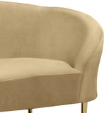Ritz Elegant Velvet Chair with Gold Legs - Chic Curved Design for Contemporary Home Decor Style