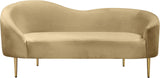 Ritz Contemporary Loveseat with Plush Upholstery and Elegant Gold Legs for Chic Home Style