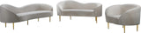 Ritz Elegant Velvet Chair with Gold Legs - Chic Curved Design for Contemporary Home Decor Style