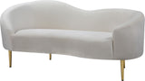 Ritz Contemporary Loveseat with Plush Upholstery and Elegant Gold Legs for Chic Home Style