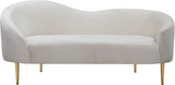 Ritz Contemporary Loveseat with Plush Upholstery and Elegant Gold Legs for Chic Home Style