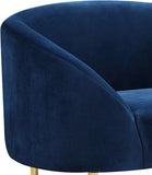 Ritz Elegant Velvet Chair with Gold Legs - Chic Curved Design for Contemporary Home Decor Style