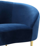 Ritz Elegant Velvet Chair with Gold Legs - Chic Curved Design for Contemporary Home Decor Style