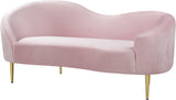 Ritz Contemporary Loveseat with Plush Upholstery and Elegant Gold Legs for Chic Home Style