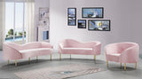 Ritz Contemporary Loveseat with Plush Upholstery and Elegant Gold Legs for Chic Home Style