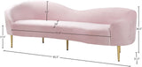 Ritz Elegant Velvet Sofa with Gold Metal Legs - Contemporary Curved Design for Chic Living Rooms