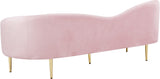 Ritz Elegant Velvet Sofa with Gold Metal Legs - Contemporary Curved Design for Chic Living Rooms
