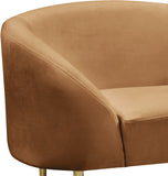Ritz Elegant Velvet Chair with Gold Legs - Chic Curved Design for Contemporary Home Decor Style