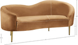 Ritz Contemporary Loveseat with Plush Upholstery and Elegant Gold Legs for Chic Home Style