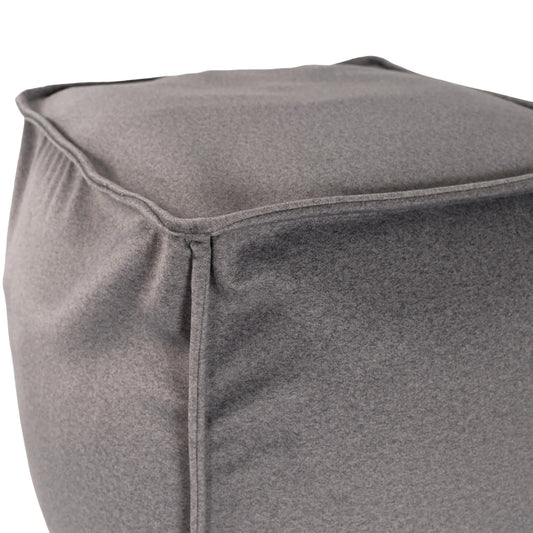 Qivuit Gray Square Pouf