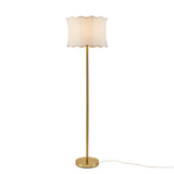 Textured Ceramic Floor Lamp with Scallop-Shaped Shade, Gold
