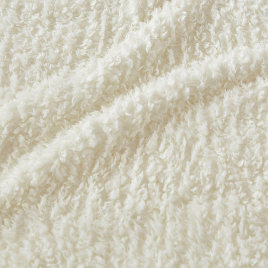 Berber Sherpa Bedding Blanket, Ivory