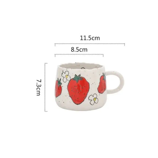 Mixora Ceramic Fruit Print Coffee Mugs Set