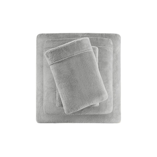 Soft Plush 4-Piece Brushed Sheet Set, Grey