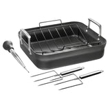 ZWILLING Motion Hard Anodized 16 x 14-inch Aluminum Nonstick Roaster Pan w/ Rack & Tools