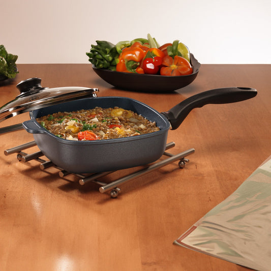 HD Nonstick Square Saute Pan with Glass Lid | Made in Switzerland