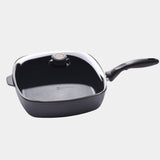 HD Nonstick Square Saute Pan with Glass Lid - Induction | Made in Switzerland