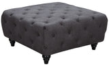 Chesterfield Contemporary Ottoman – Elegant Linen Textured Fabric, Stylish Nailheads & Plush Comfort