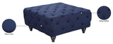 Chesterfield Contemporary Ottoman – Elegant Linen Textured Fabric, Stylish Nailheads & Plush Comfort