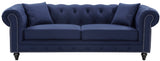 Chesterfield Elegant Contemporary Sofa with Plush Seating, Nailhead Design, and Throw Pillows Included