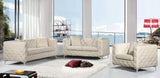 Scarlett Elegant Contemporary Loveseat with Deep Tufting and Chrome Legs for Modern Living Spaces