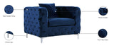 Scarlett Velvet Chair - Luxuriously Tufted Contemporary Seat with Chrome Legs for Elegant Living Spaces