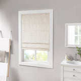 Basketweave Roman Shade For Windows, Ivory