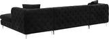 Gail Contemporary 3-Piece Sectional with Plush Deep Tufting, Double Chaise Design, and Pillows