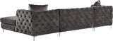 Gail Contemporary 3-Piece Sectional with Plush Deep Tufting, Double Chaise Design, and Pillows