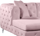 Gail Contemporary 3-Piece Sectional with Plush Deep Tufting, Double Chaise Design, and Pillows