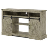 65-inch Farmhouse Tv Stand with Barn Doors – Rustic Console
