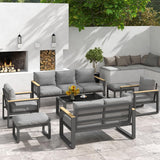 Aluminum Outdoor Coffee Table, All-Weather Metal Side Table