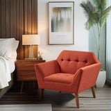 Modern Mid-Century Accent Arm Chair, Spice Red *