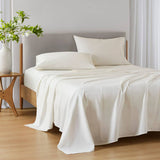 Wholesale 4-Piece 144TC 100% Cotton Solid Sheet Set, Ivory