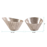 Silver Chiseled Metal Bowl