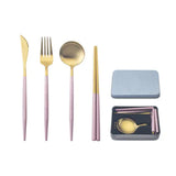 Pocket Portable Stainless Steel Spoon Set With Case