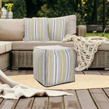 Tall Square Indoor/Outdoor Pouf Dune Moss