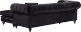 Sabrina Contemporary 2-Piece Reversible Sectional with Plush Upholstery and Chrome Nailheads