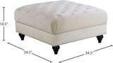 Sabrina Contemporary Ottoman - Luxurious Footrest & Extra Seating with Stylish Nailhead Trim Design