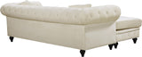 Sabrina Contemporary 2-Piece Reversible Sectional with Plush Upholstery and Chrome Nailheads
