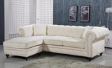Sabrina Contemporary 2-Piece Reversible Sectional with Plush Upholstery and Chrome Nailheads