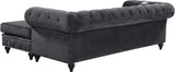Sabrina Contemporary 2-Piece Reversible Sectional with Plush Upholstery and Chrome Nailheads