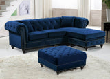 Sabrina Contemporary 2-Piece Reversible Sectional with Plush Upholstery and Chrome Nailheads