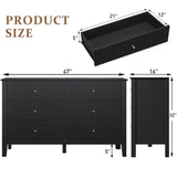Wholesale Kiss the Water White Dresser Fluted 6 Drawer Dresser