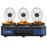 Triple 1.5QT Stainless Slow Cooker Buffet Server