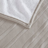 Heated Fleece & Sherpa Electric Bedding Blanket, Tan